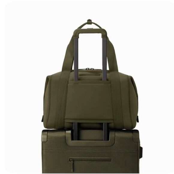 Dagne Dover LANDON NEOPRENE CARRYALL BAG large dark moss green tote luggage - Picture 4 of 8